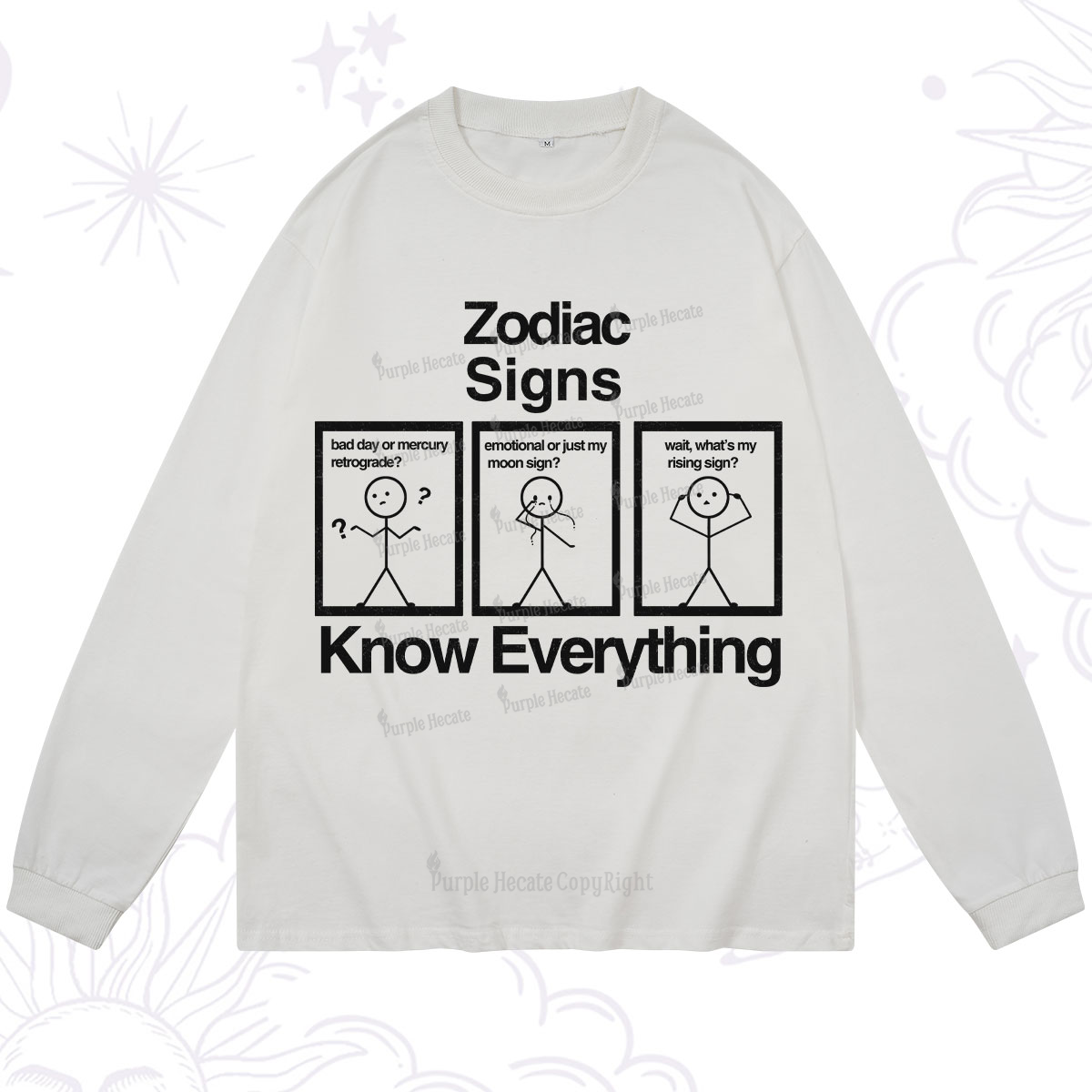Purplehecate Zodiac Signs Know Everything Long Sleeve T-Shirt