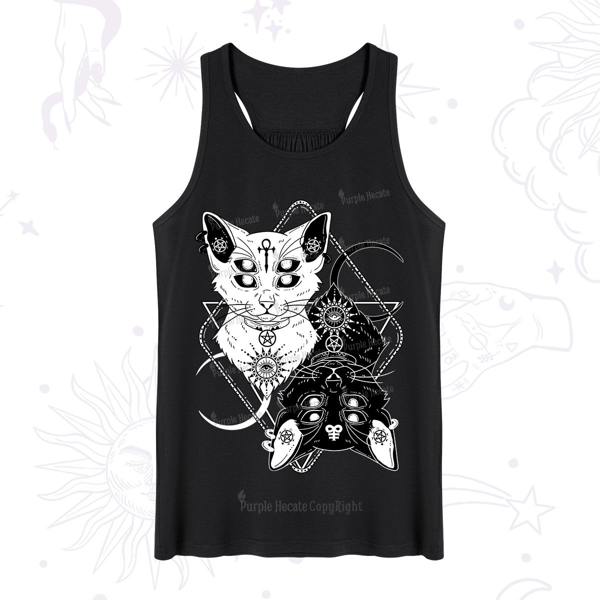 Purplehecate Occult Mirror Cats Tank