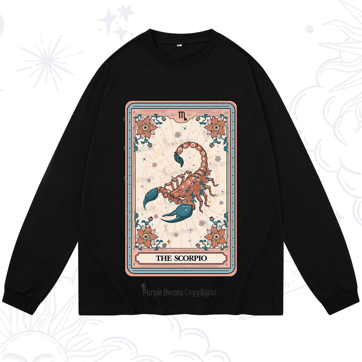 Purplehecate The Scorpio Tarot Card Long Sleeve T-Shirt