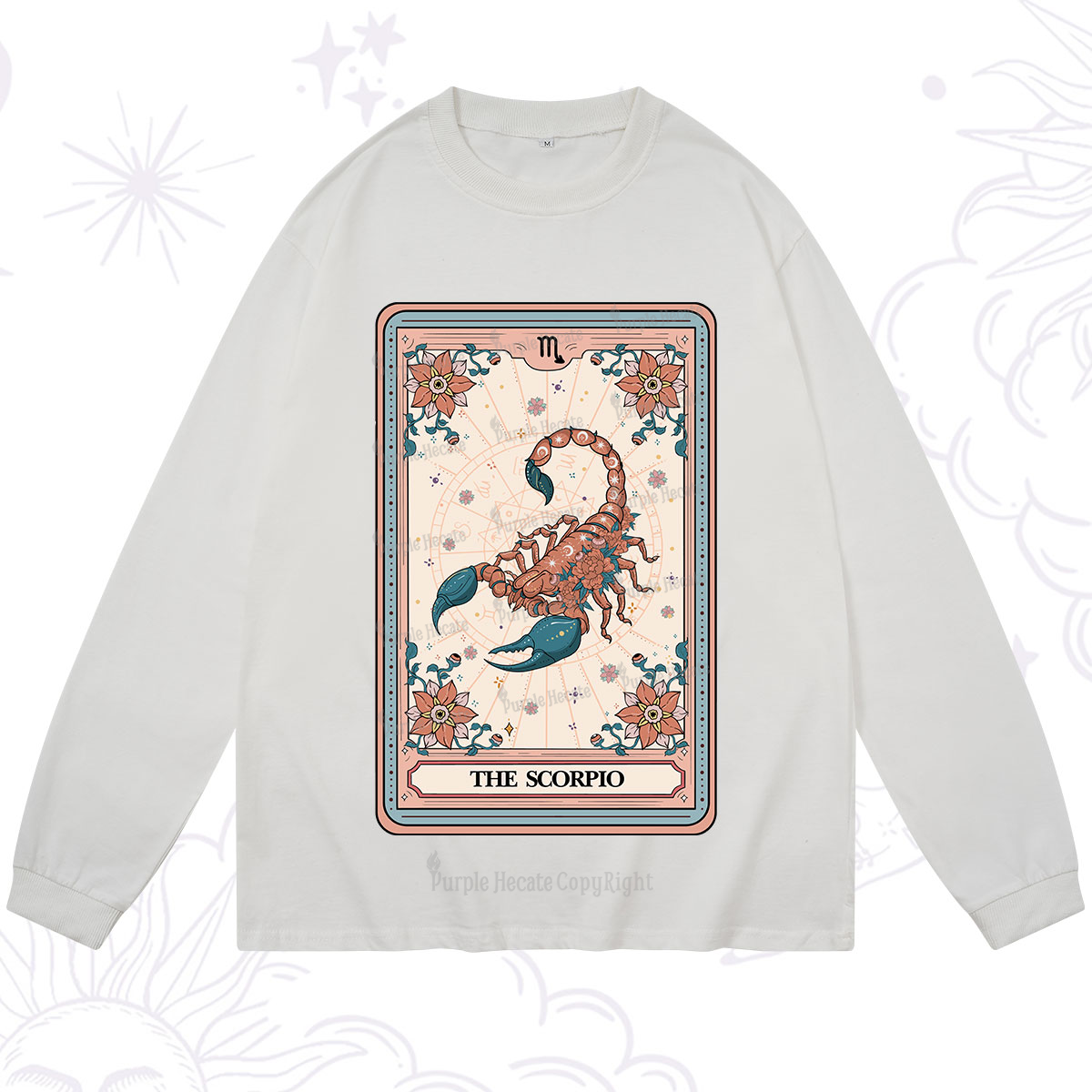 Purplehecate The Scorpio Tarot Card Long Sleeve T-Shirt