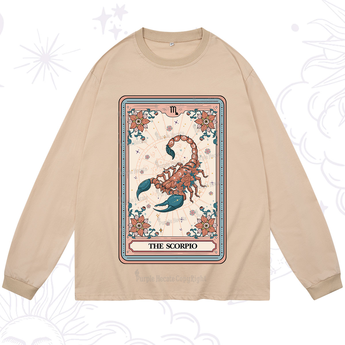 Purplehecate The Scorpio Tarot Card Long Sleeve T-Shirt