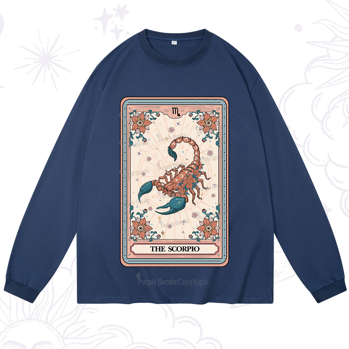 Purplehecate The Scorpio Tarot Card Long Sleeve T-Shirt