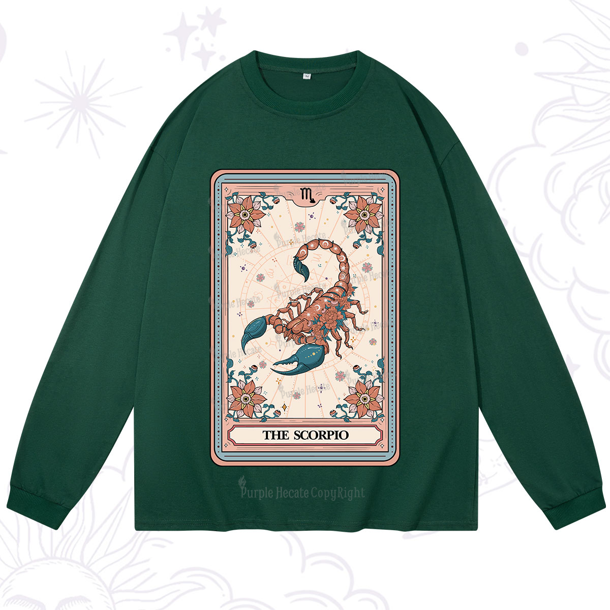 Purplehecate The Scorpio Tarot Card Long Sleeve T-Shirt