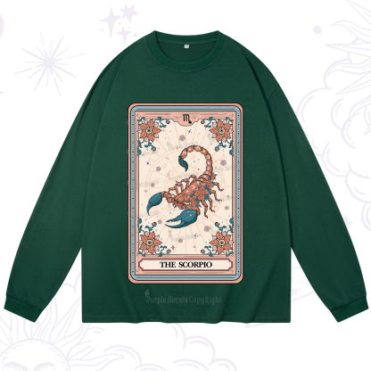 Purplehecate The Scorpio Tarot Card Long Sleeve T-Shirt