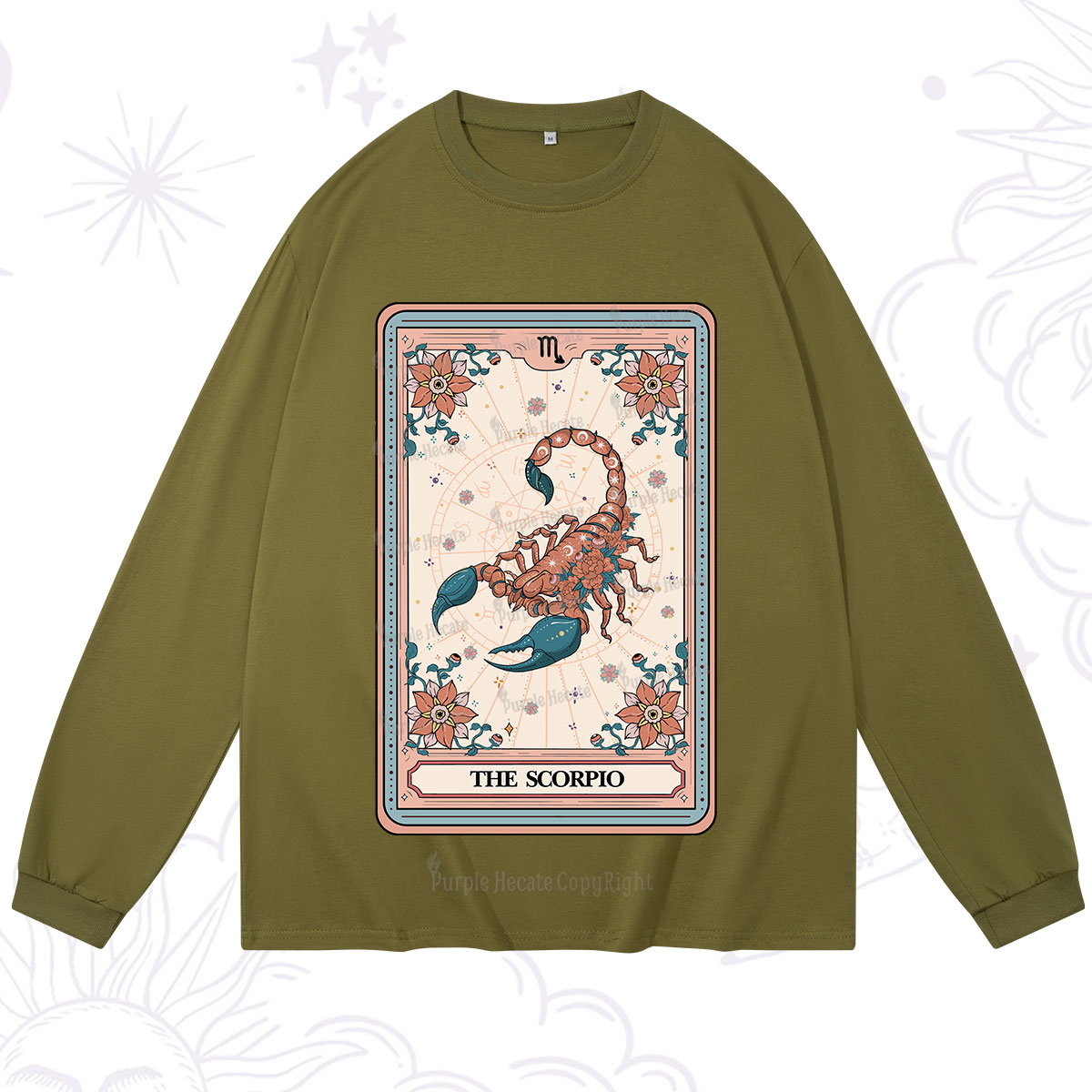 Purplehecate The Scorpio Tarot Card Long Sleeve T-Shirt