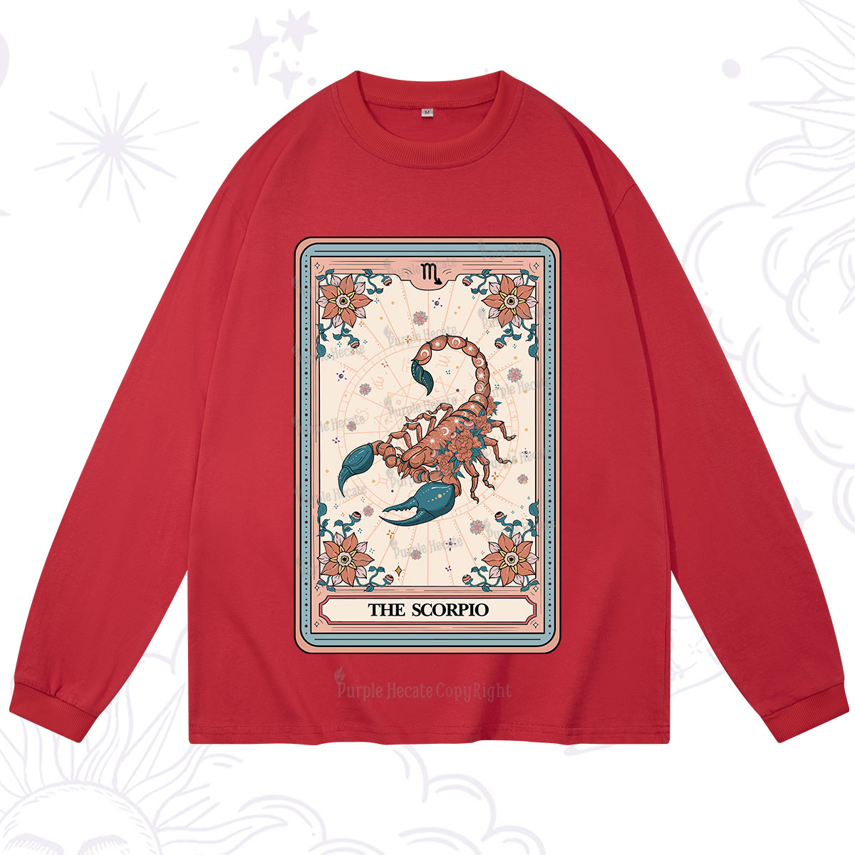 Purplehecate The Scorpio Tarot Card Long Sleeve T-Shirt