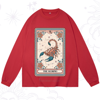 Purplehecate The Scorpio Tarot Card Long Sleeve T-Shirt