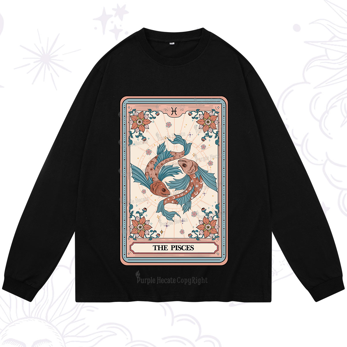 Purplehecate The Pisces Tarot Card Long Sleeve T-Shirt