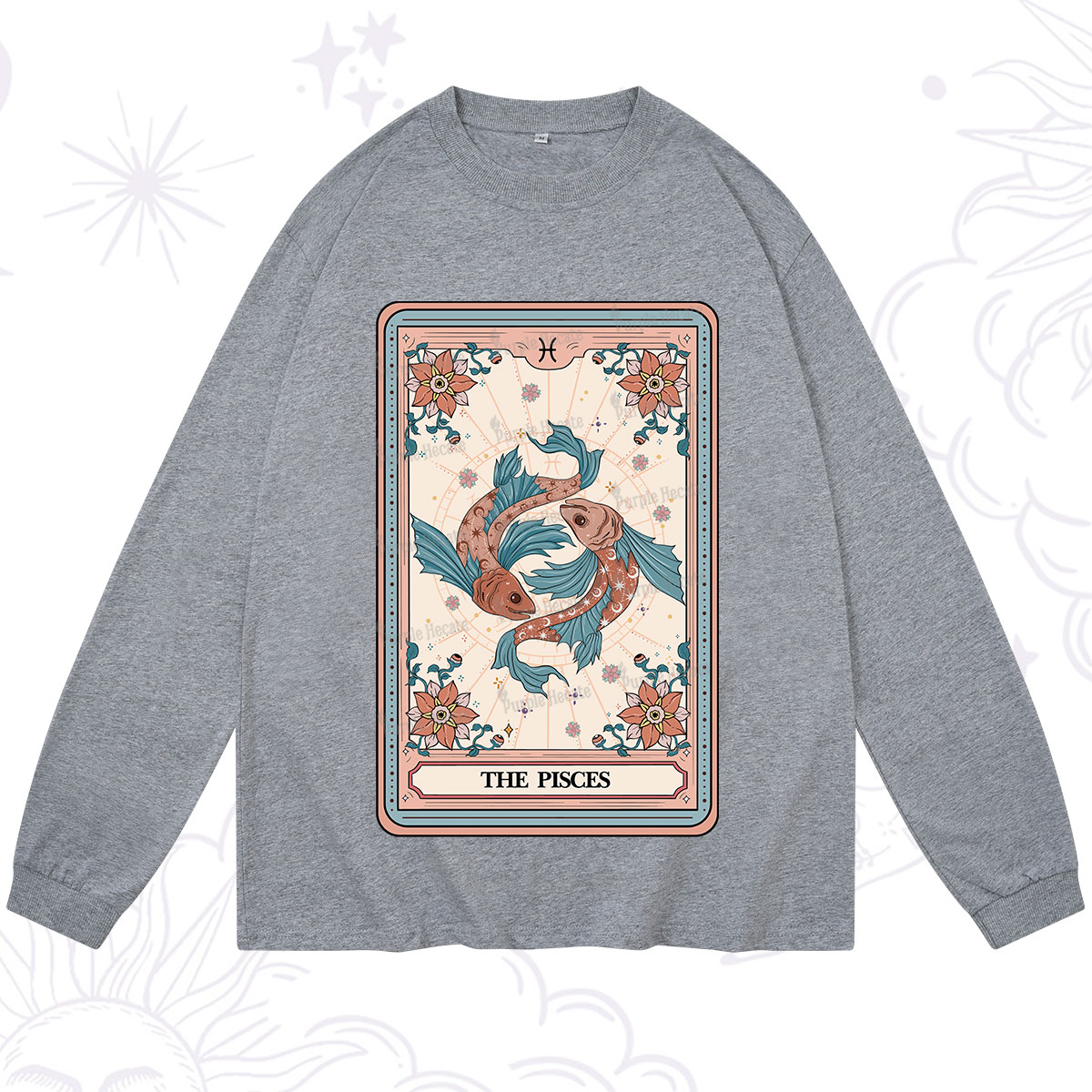 Purplehecate The Pisces Tarot Card Long Sleeve T-Shirt
