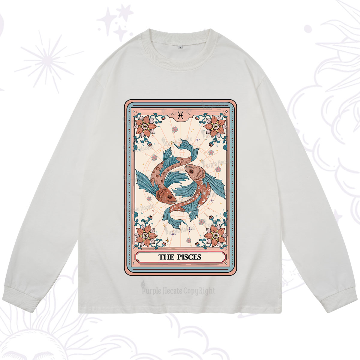 Purplehecate The Pisces Tarot Card Long Sleeve T-Shirt