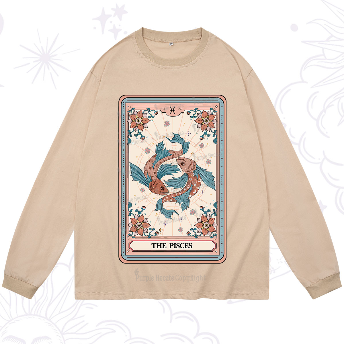 Purplehecate The Pisces Tarot Card Long Sleeve T-Shirt