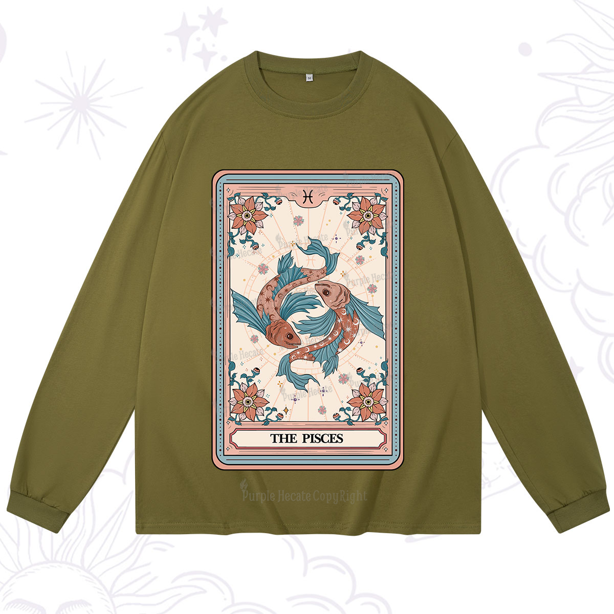 Purplehecate The Pisces Tarot Card Long Sleeve T-Shirt