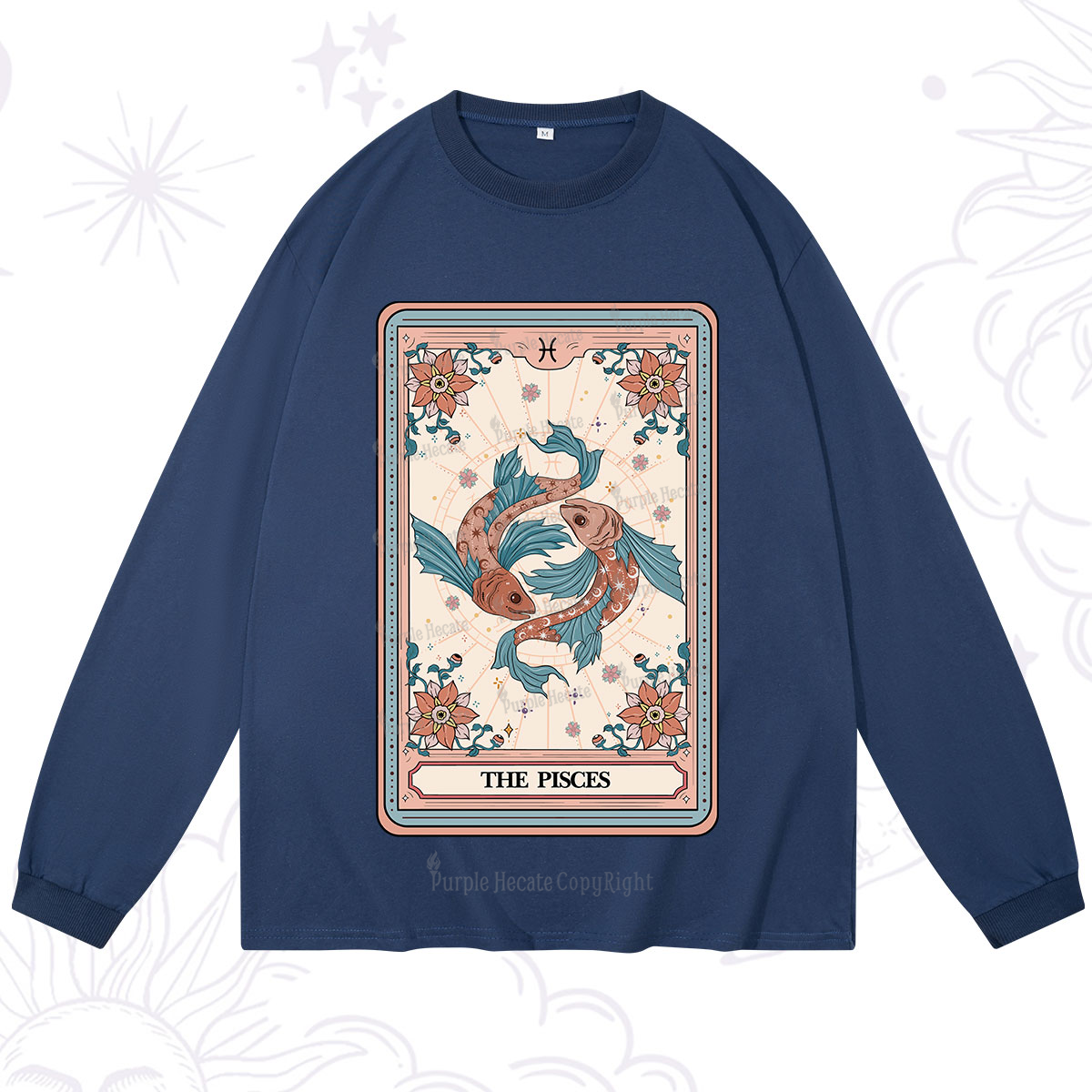 Purplehecate The Pisces Tarot Card Long Sleeve T-Shirt
