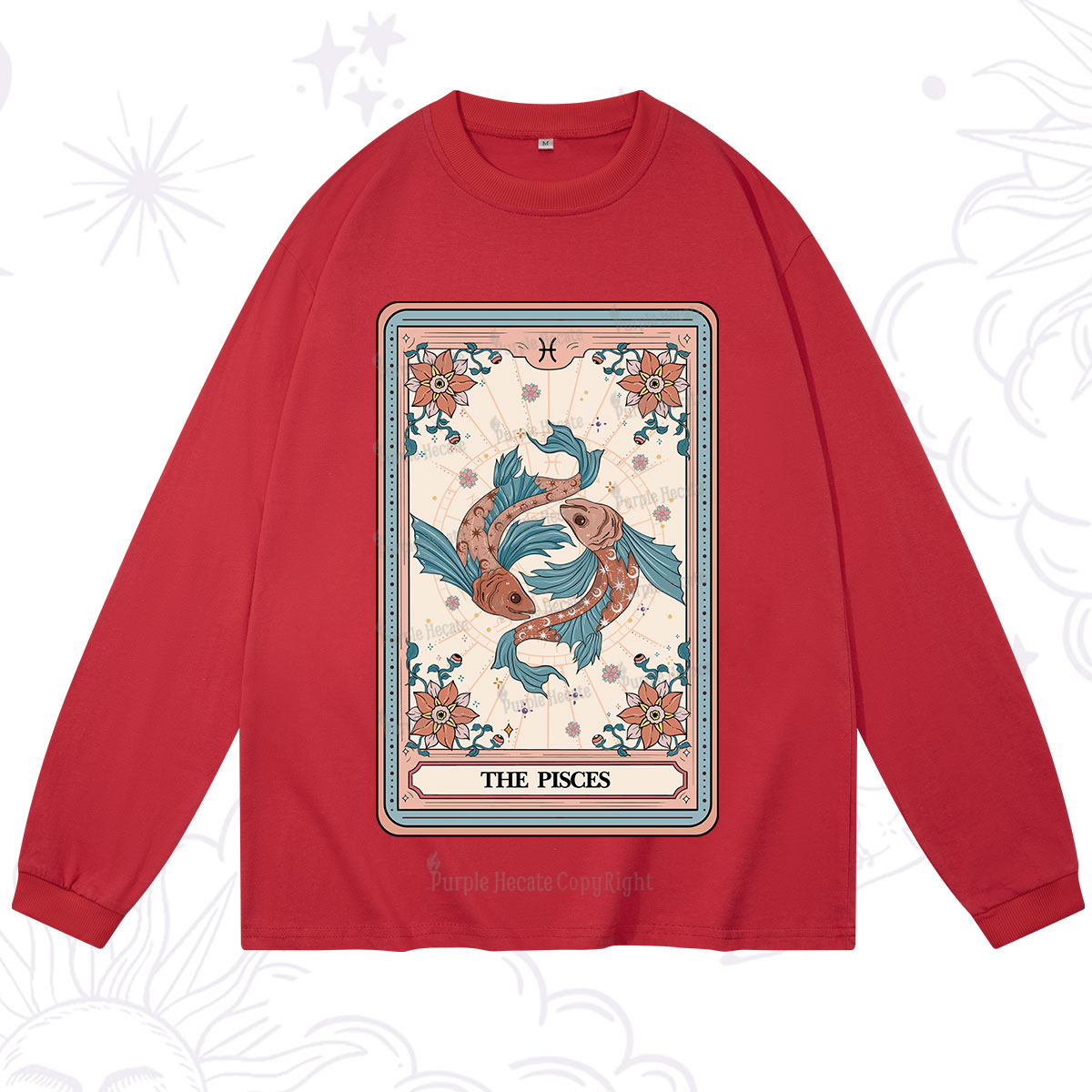 Purplehecate The Pisces Tarot Card Long Sleeve T-Shirt