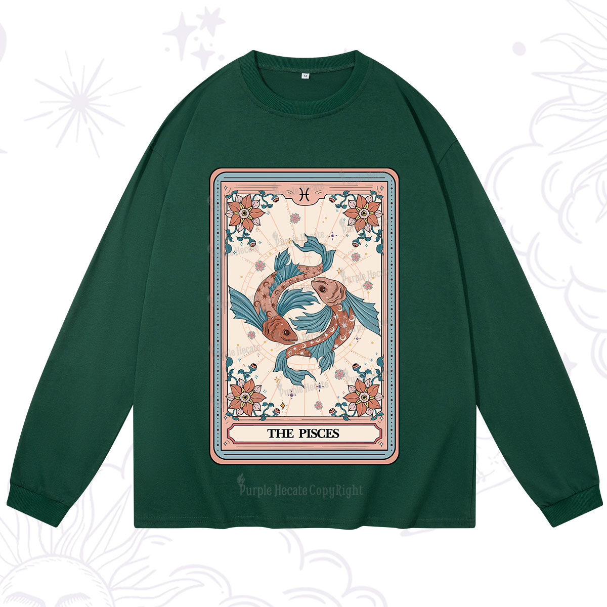 Purplehecate The Pisces Tarot Card Long Sleeve T-Shirt