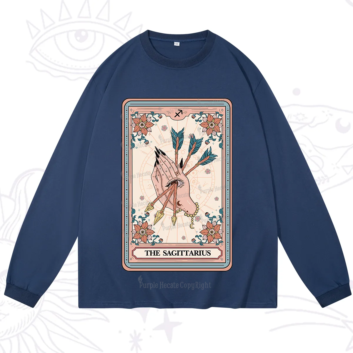 Purplehecate The Sagittarius Tarot Card Long Sleeve T-Shirt