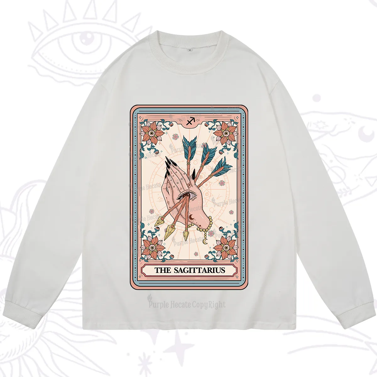 Purplehecate The Sagittarius Tarot Card Long Sleeve T-Shirt