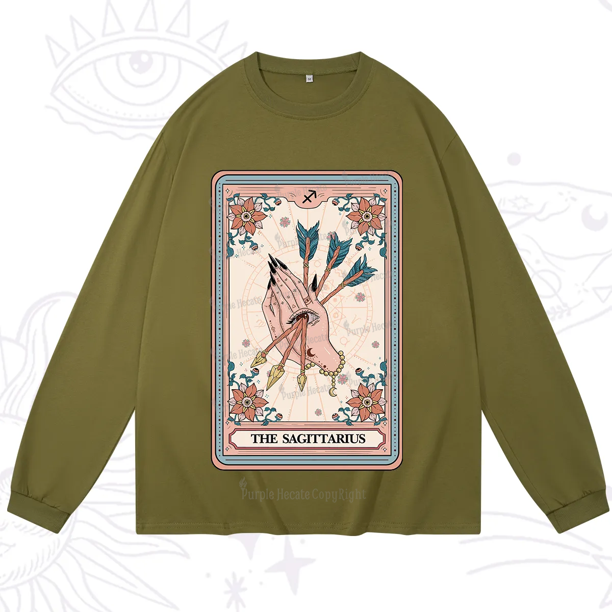 Purplehecate The Sagittarius Tarot Card Long Sleeve T-Shirt