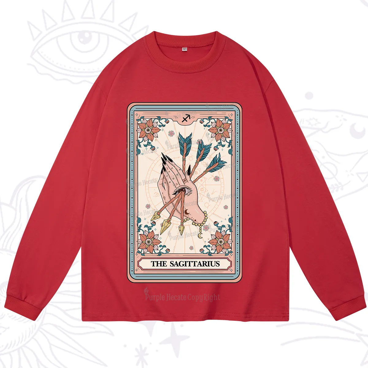 Purplehecate The Sagittarius Tarot Card Long Sleeve T-Shirt