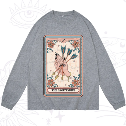 Purplehecate The Sagittarius Tarot Card Long Sleeve T-Shirt