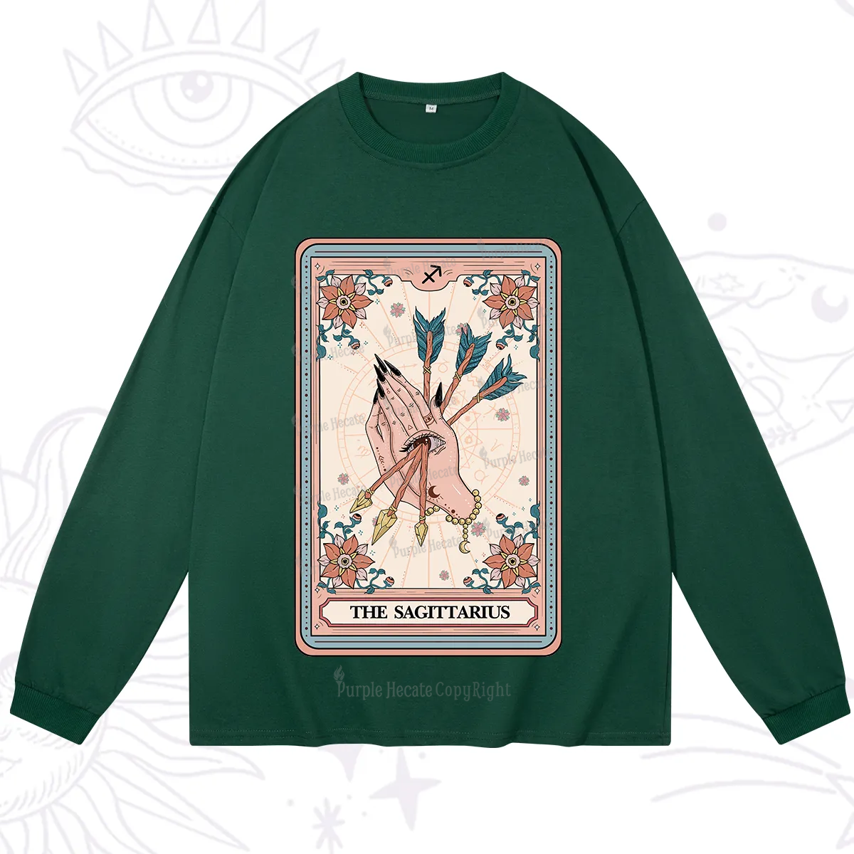 Purplehecate The Sagittarius Tarot Card Long Sleeve T-Shirt