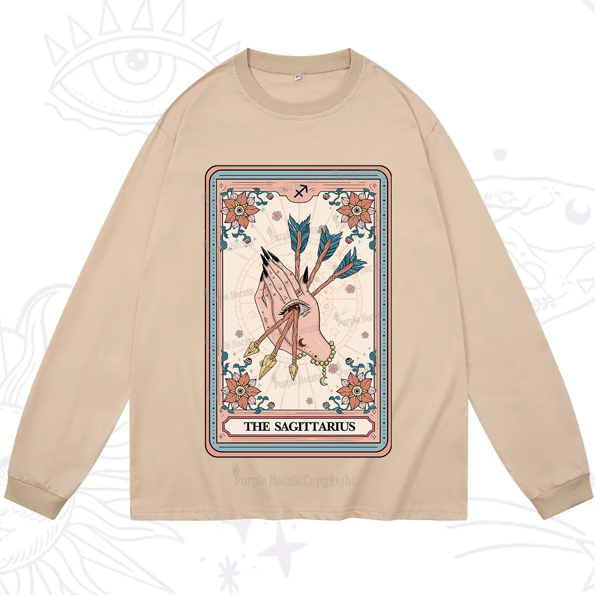 Purplehecate The Sagittarius Tarot Card Long Sleeve T-Shirt