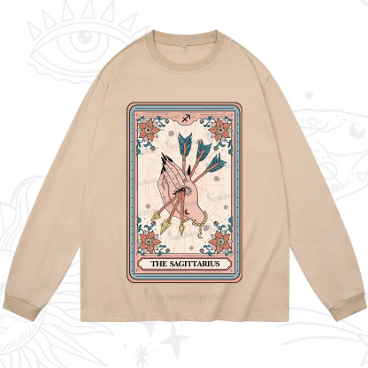 Purplehecate The Sagittarius Tarot Card Long Sleeve T-Shirt