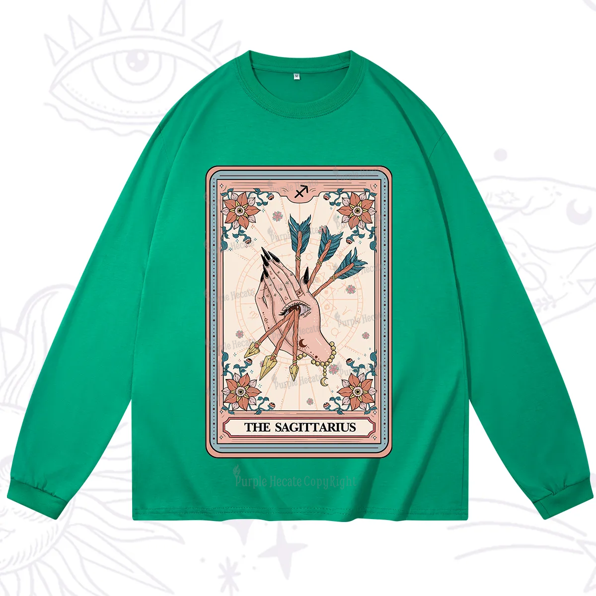 Purplehecate The Sagittarius Tarot Card Long Sleeve T-Shirt