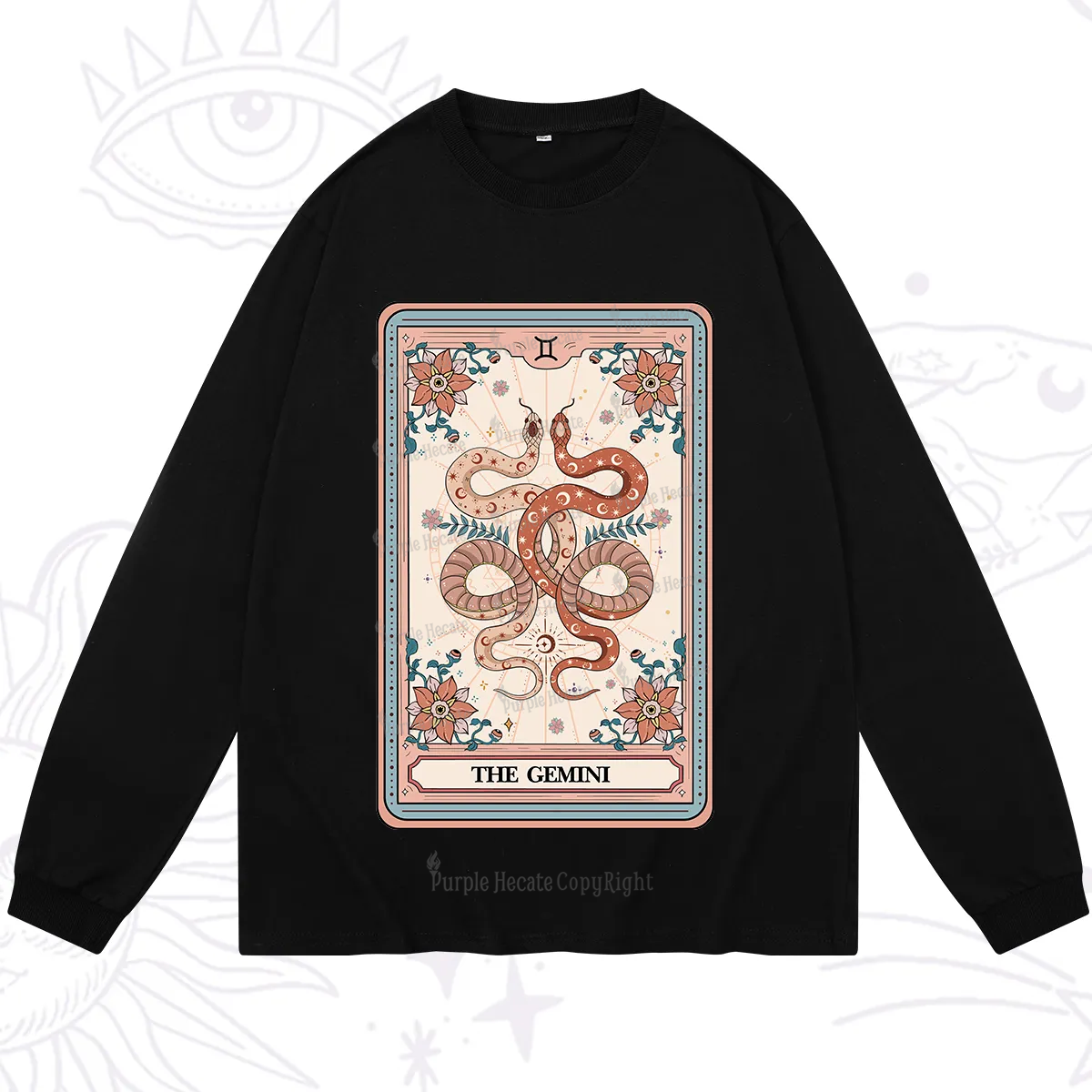 Purplehecate The Gemini Tarot Card Long Sleeve T-Shirt