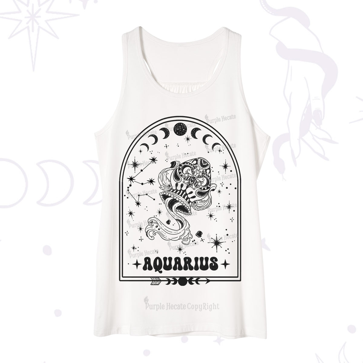 Purplehecate Zodiac Aquarius Under the Stars Tank