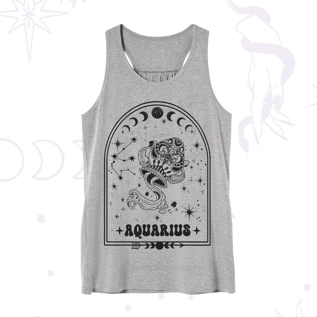 Purplehecate Zodiac Aquarius Under the Stars Tank
