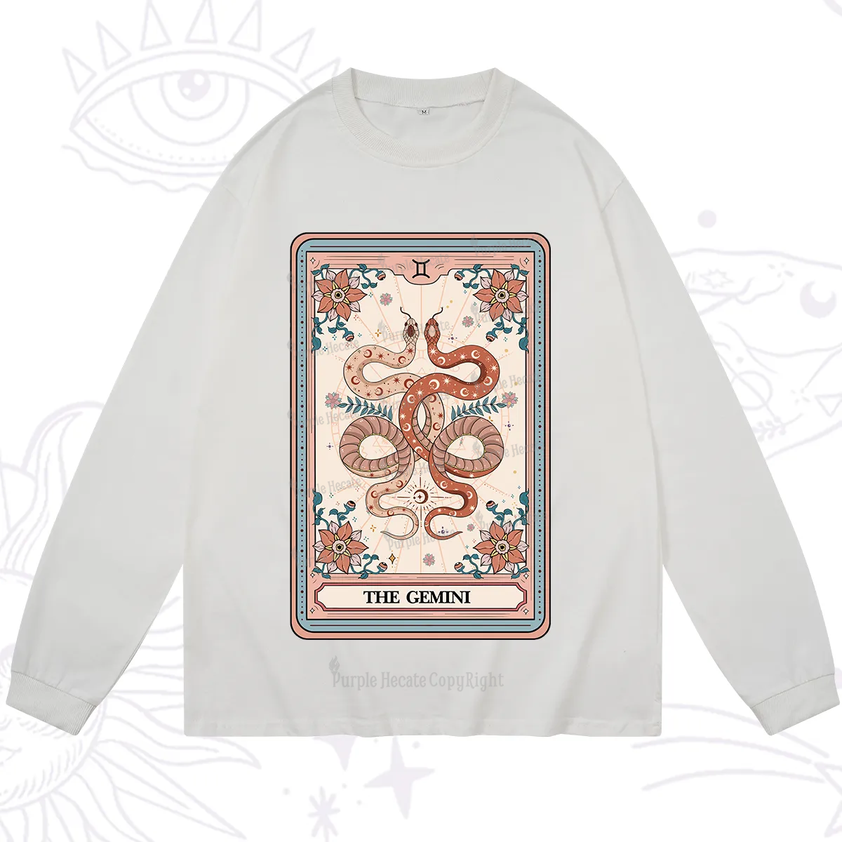 Purplehecate The Gemini Tarot Card Long Sleeve T-Shirt