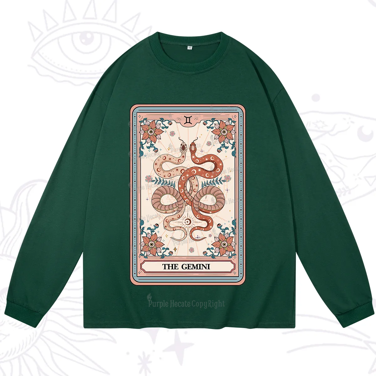 Purplehecate The Gemini Tarot Card Long Sleeve T-Shirt