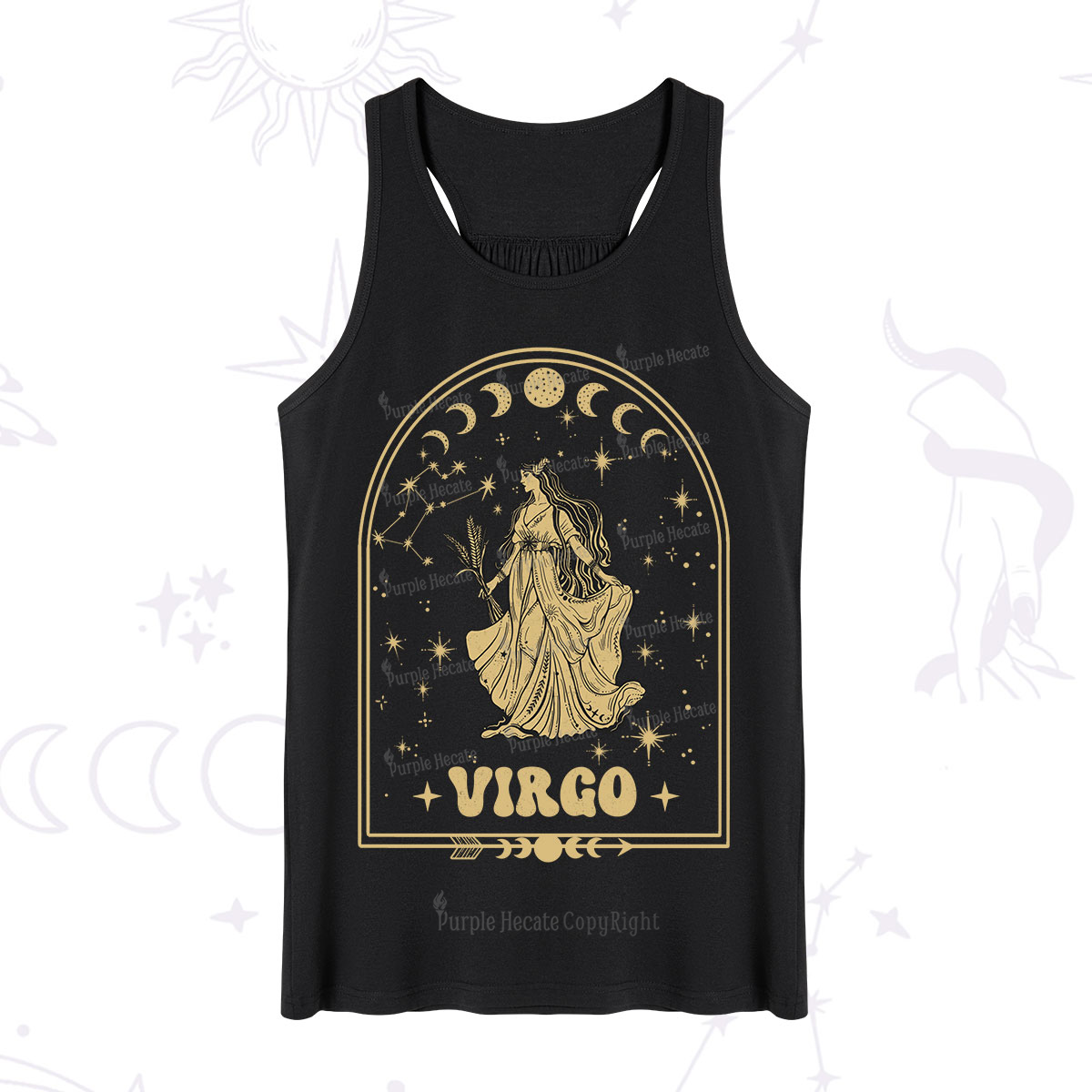 Purplehecate Zodiac Virgo Under the Stars Tank