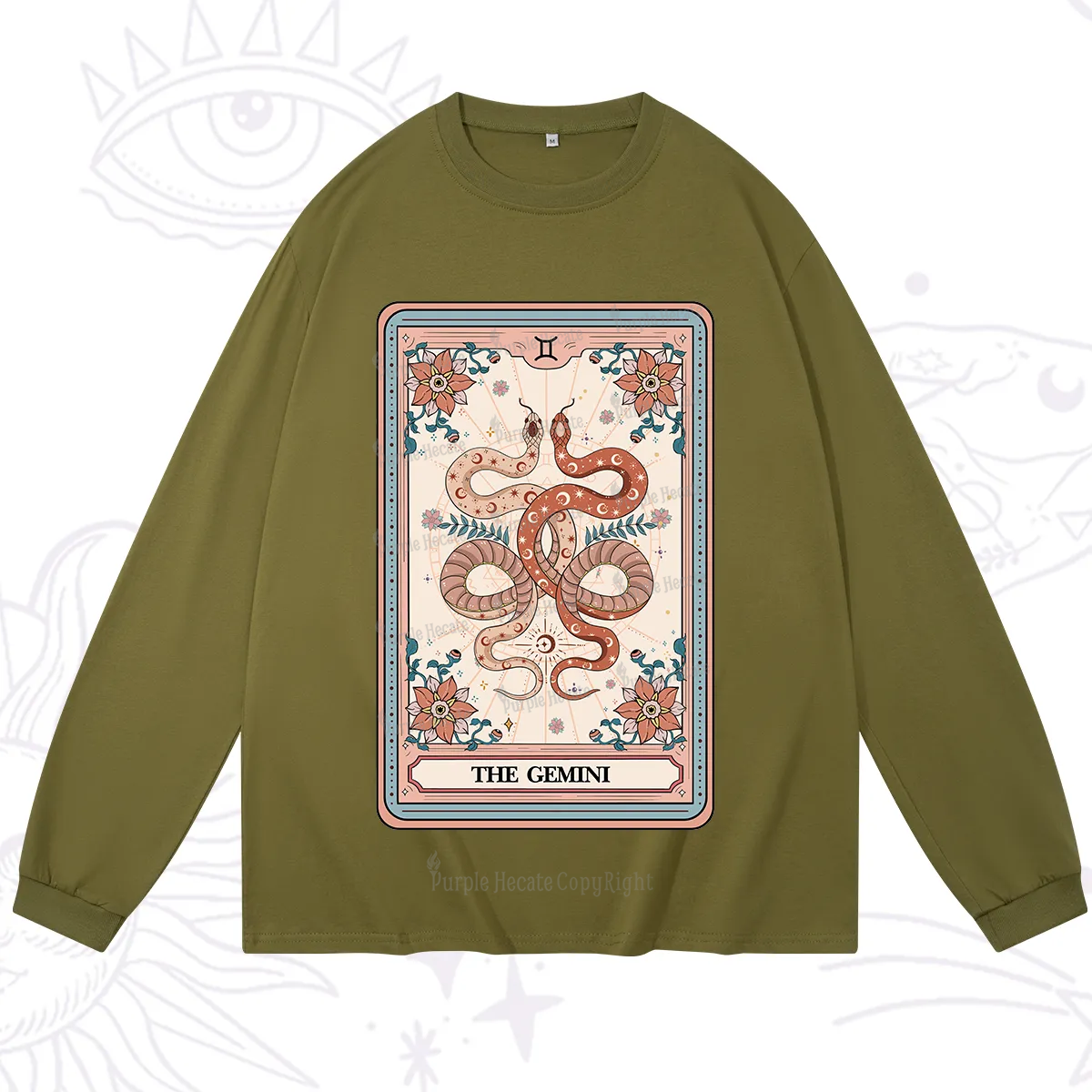 Purplehecate The Gemini Tarot Card Long Sleeve T-Shirt