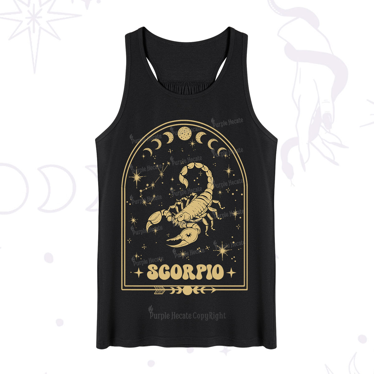 Purplehecate Zodiac Scorpio Under the Stars Tank