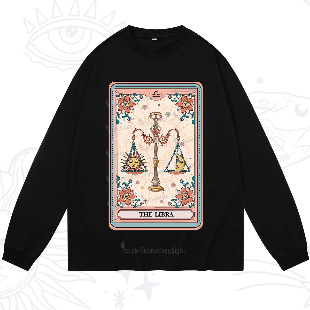 Purplehecate The Libra Tarot Card Long Sleeve T-Shirt