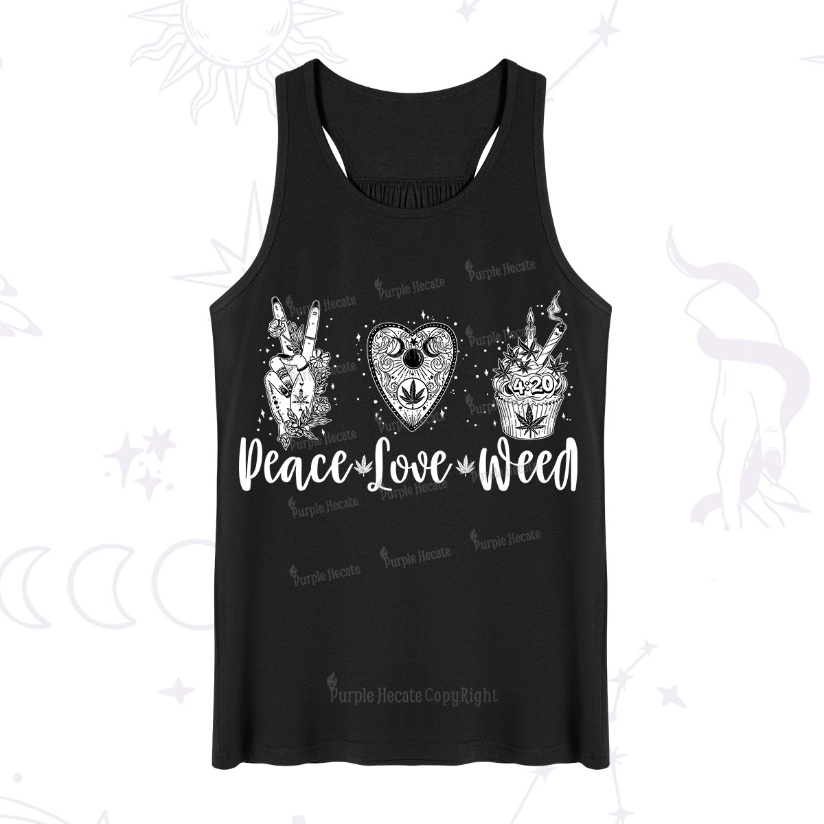 Purplehecate Peace Love Weed Tank
