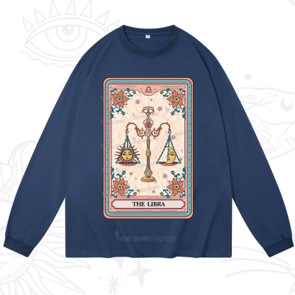 Purplehecate The Libra Tarot Card Long Sleeve T-Shirt