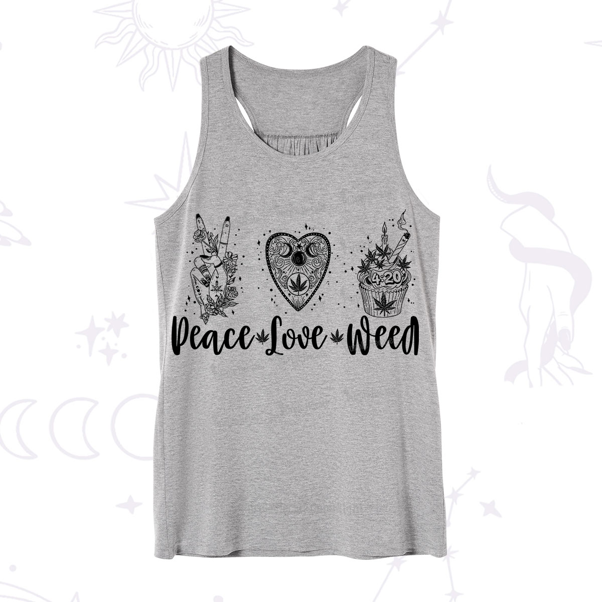 Purplehecate Peace Love Weed Tank