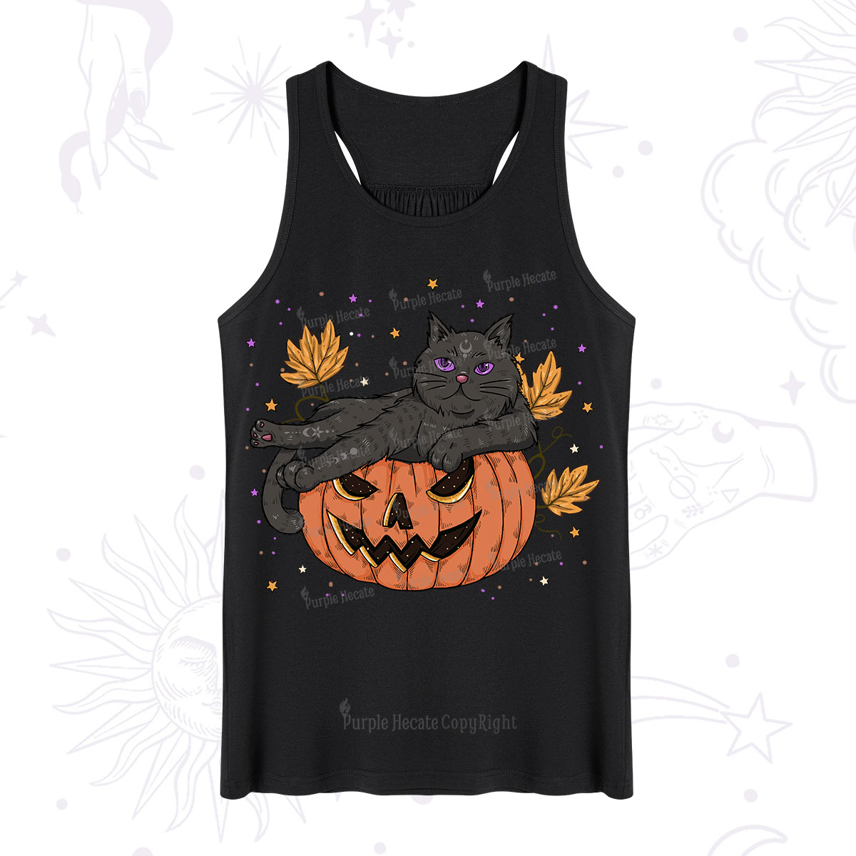 Purplehecate Pumpkin Throne of the Witch Cat Tank