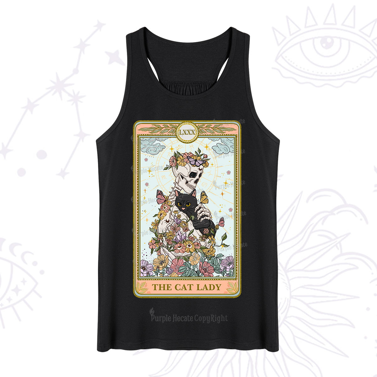 Purplehecate The Cat Lady Skeleton Tarot Tank