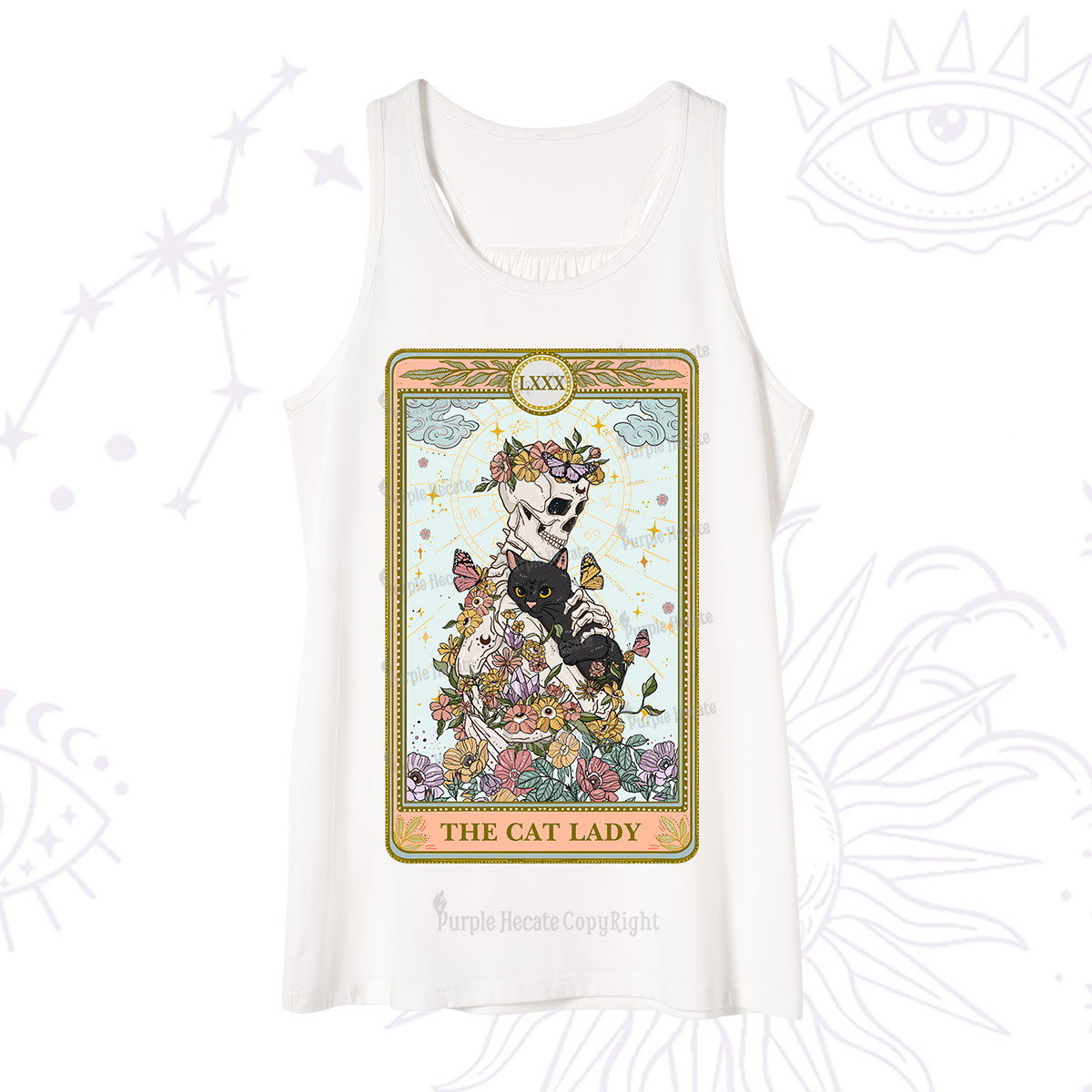 Purplehecate The Cat Lady Skeleton Tarot Tank