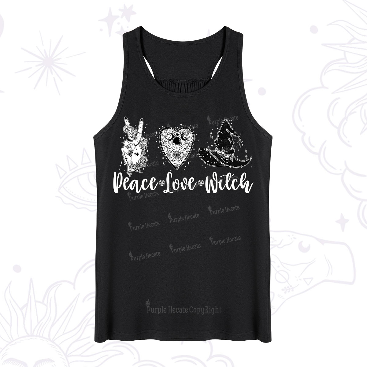 Purplehecate Peace Love Witch Tank