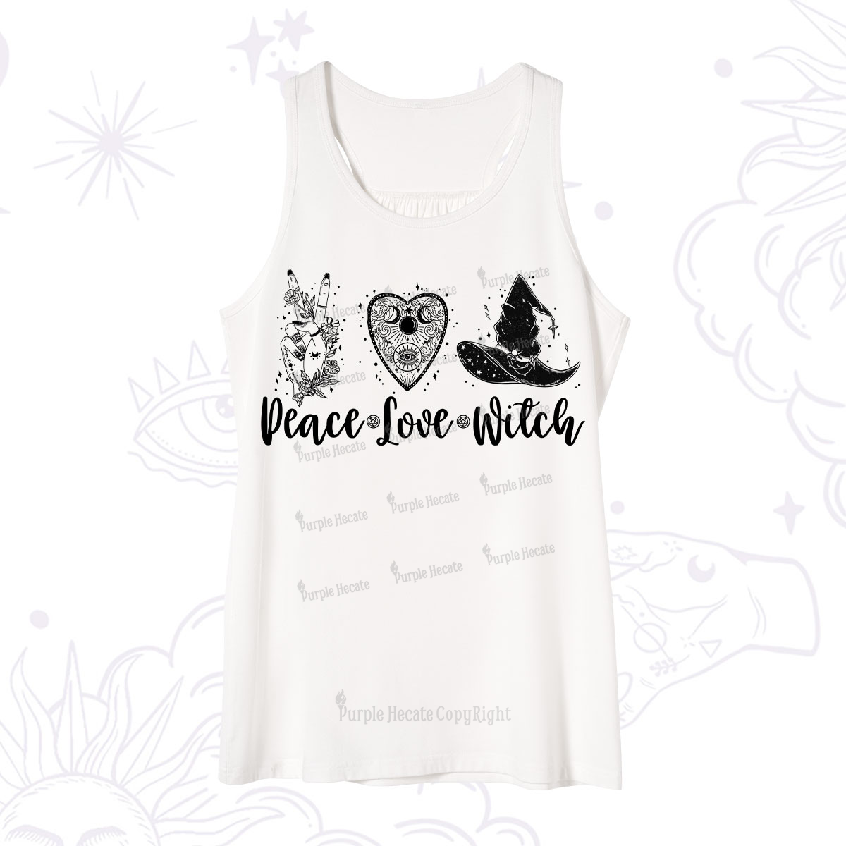Purplehecate Peace Love Witch Tank