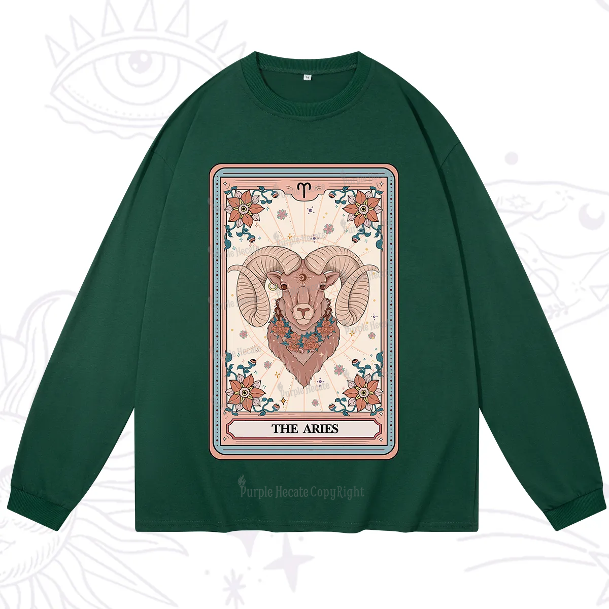 Purplehecate The Aries Tarot Card Long Sleeve T-Shirt