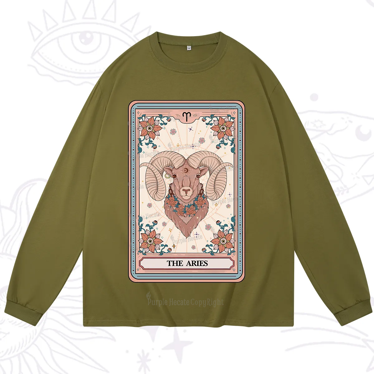 Purplehecate The Aries Tarot Card Long Sleeve T-Shirt