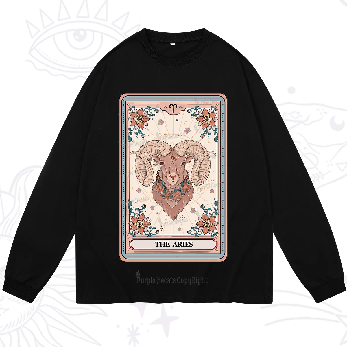 Purplehecate The Aries Tarot Card Long Sleeve T-Shirt