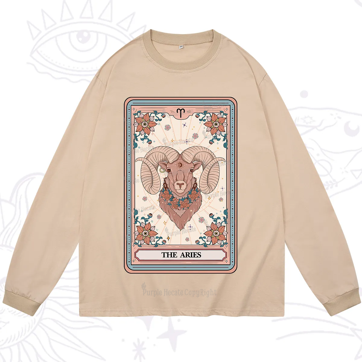 Purplehecate The Aries Tarot Card Long Sleeve T-Shirt