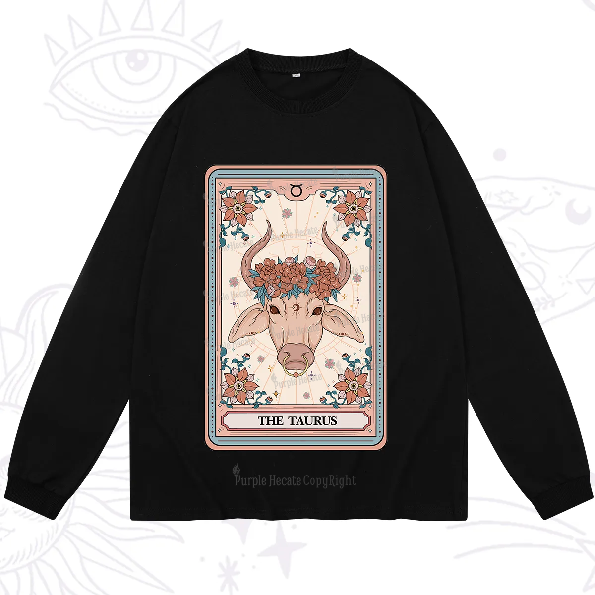 Purplehecate The Taurus Tarot Card Long Sleeve T-Shirt